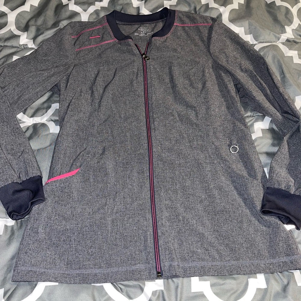 Heather Grey Cherokee Infinity Scrub Jacket